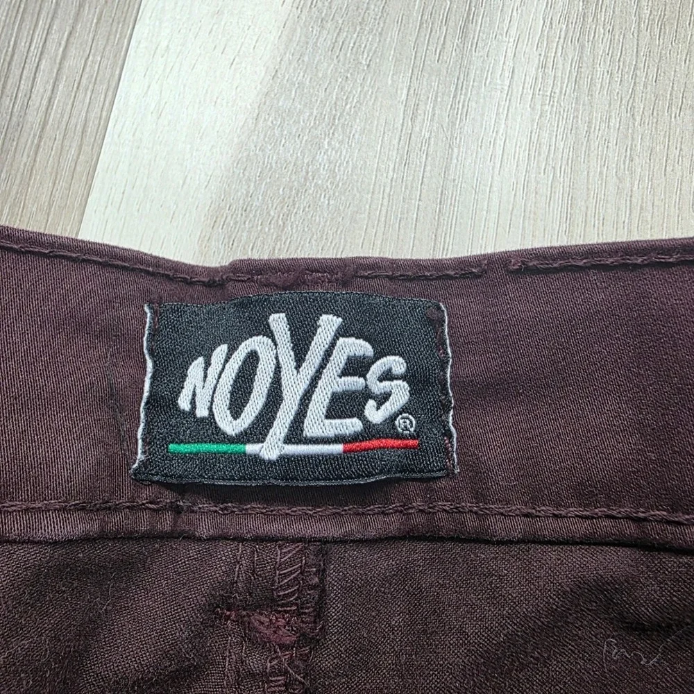 Noyes Made in Italy Pants Mens 32‎ Burgundy Maroon Cotton Stretch Trousers EU 48
